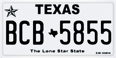 TX license plate BCB5855