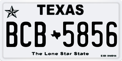 TX license plate BCB5856