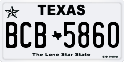 TX license plate BCB5860