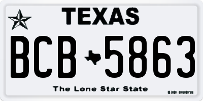 TX license plate BCB5863