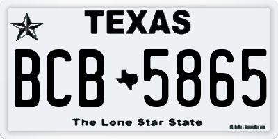 TX license plate BCB5865