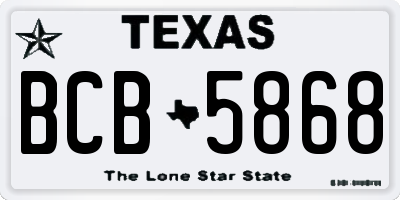 TX license plate BCB5868
