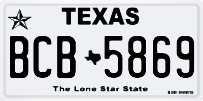 TX license plate BCB5869