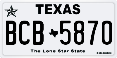 TX license plate BCB5870