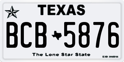 TX license plate BCB5876