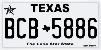TX license plate BCB5886