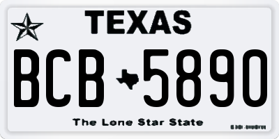 TX license plate BCB5890