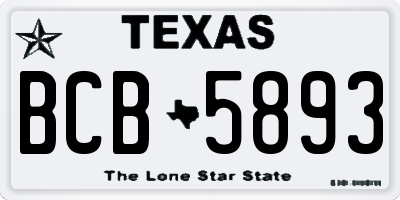 TX license plate BCB5893