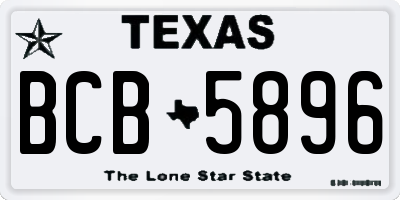 TX license plate BCB5896