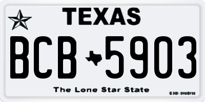 TX license plate BCB5903