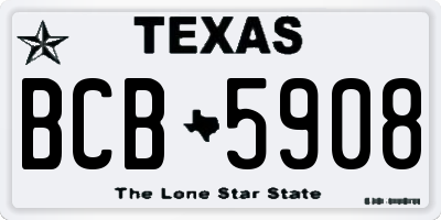 TX license plate BCB5908