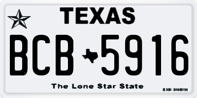 TX license plate BCB5916