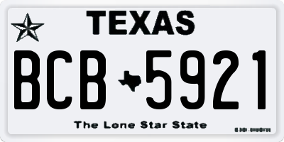TX license plate BCB5921