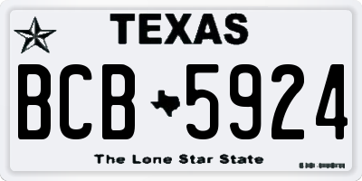 TX license plate BCB5924