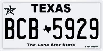 TX license plate BCB5929