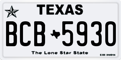 TX license plate BCB5930