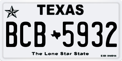 TX license plate BCB5932