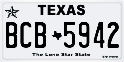 TX license plate BCB5942
