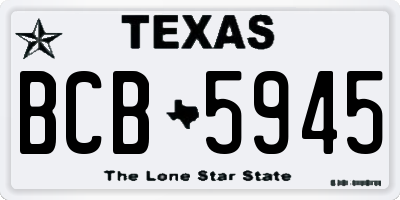 TX license plate BCB5945