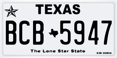 TX license plate BCB5947