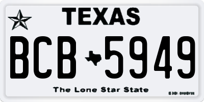 TX license plate BCB5949