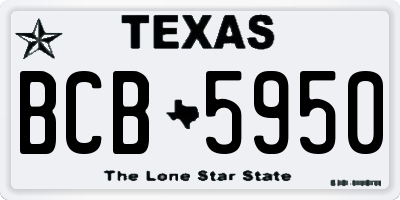 TX license plate BCB5950