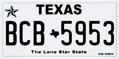 TX license plate BCB5953