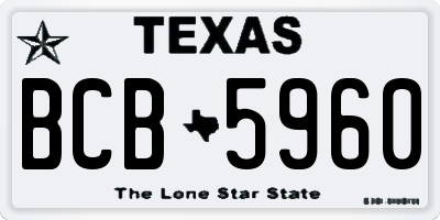 TX license plate BCB5960