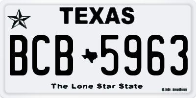 TX license plate BCB5963
