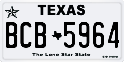 TX license plate BCB5964