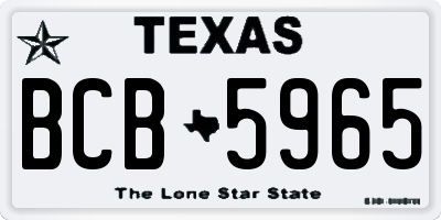 TX license plate BCB5965