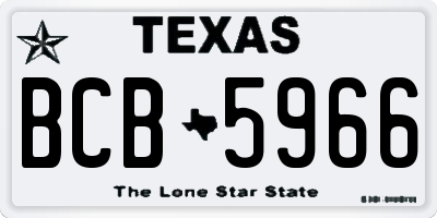 TX license plate BCB5966