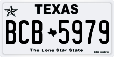 TX license plate BCB5979
