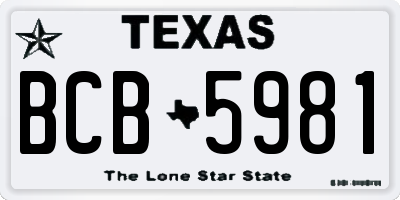 TX license plate BCB5981