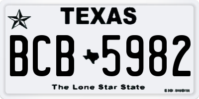TX license plate BCB5982