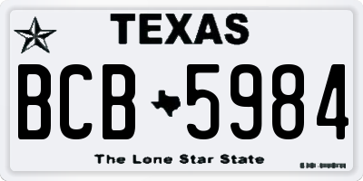 TX license plate BCB5984