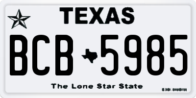 TX license plate BCB5985