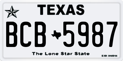 TX license plate BCB5987