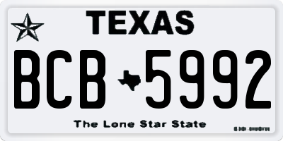 TX license plate BCB5992