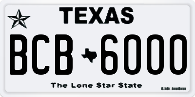 TX license plate BCB6000