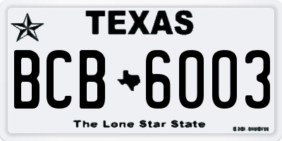 TX license plate BCB6003