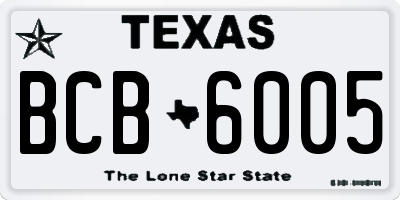 TX license plate BCB6005