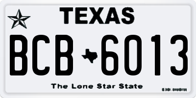 TX license plate BCB6013