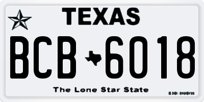 TX license plate BCB6018