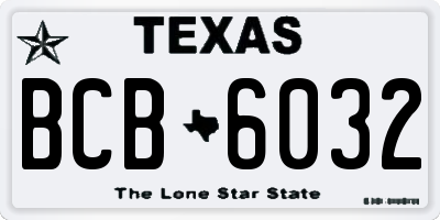 TX license plate BCB6032