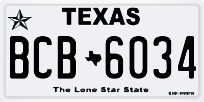 TX license plate BCB6034