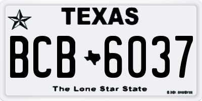 TX license plate BCB6037