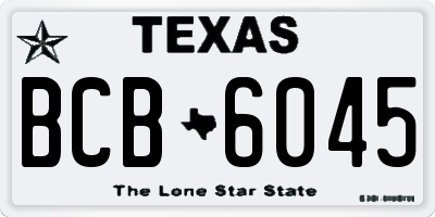 TX license plate BCB6045