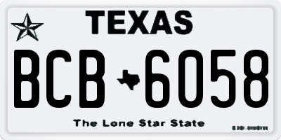 TX license plate BCB6058
