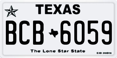 TX license plate BCB6059